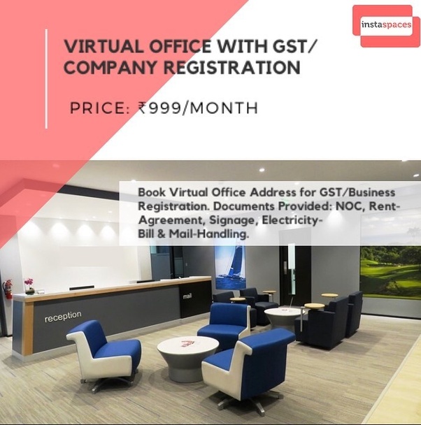Get a virtual office spaces, address for GST registration with help of InstaSpaces